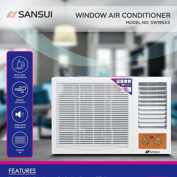 Sansui 1.5 Ton Window Air Conditioner With Heavy-Duty Rotary Compressor, R410a GAS,Model-SW19SX3 Air Conditioners & Coolers "BAE" Charm Bracelet
