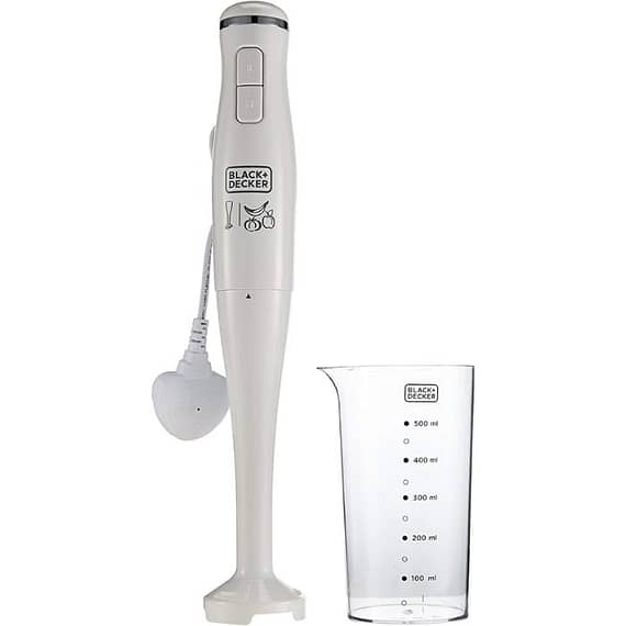Black & Decker 300W 2 Speed Stick Hand Blender With Calibrated Beaker, White – Sb2500-B5 Blender & Mixer "BAE" Charm Bracelet