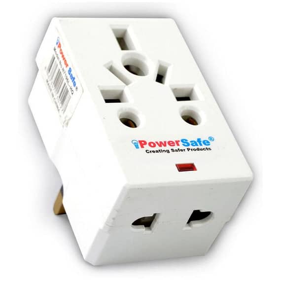 Powersafe Multi-Plug Fitted 13A Fuse 3 Pin Flat Plug Light + 1 Way 3 Pin Multi Socket & 2 Way 2 Pin Socket – N7196L-HQ Electronics "BAE" Charm Bracelet