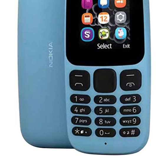 Nokia 105, 4MB, 2G, Blue Electronics "BAE" Charm Bracelet