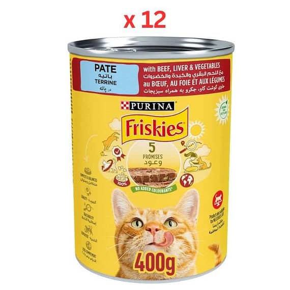 Purina Friskies Beef & Vegetable 400g (Pack Of 12) Cat Food "BAE" Charm Bracelet