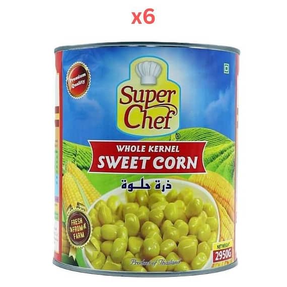 Super Chef Sweet Kernel Corn 2550Gm (Pack Of 6) Dry Food "BAE" Charm Bracelet