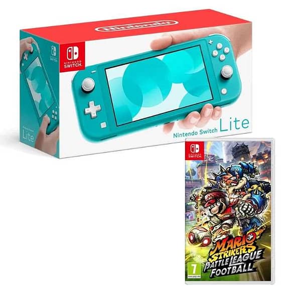 Nintendo Switch Lite – Turquoise With Mario Strikers: Battle League Gaming & Consoles "BAE" Charm Bracelet