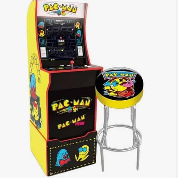Arcade1Up Pacman with License Riser, Light Up Marquee and Stool Consoles "BAE" Charm Bracelet