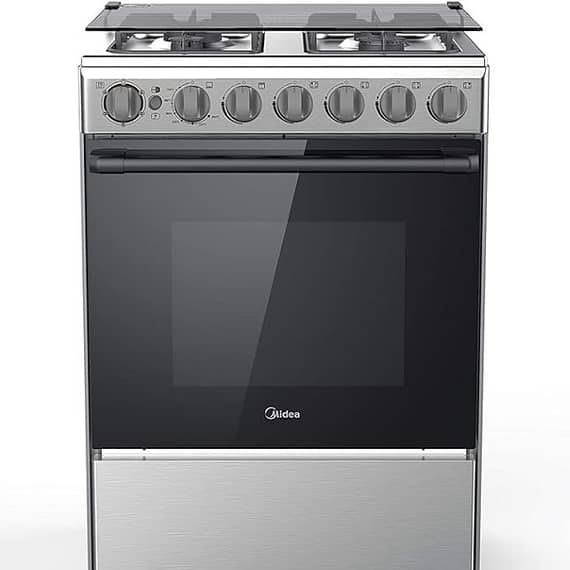 Midea 60x60cm Freestanding Cooker, 4 Burners, Stainless Steel Finish, Separate Knob For Oven Grill, BME62058FFD-D Gas & Stove "BAE" Charm Bracelet