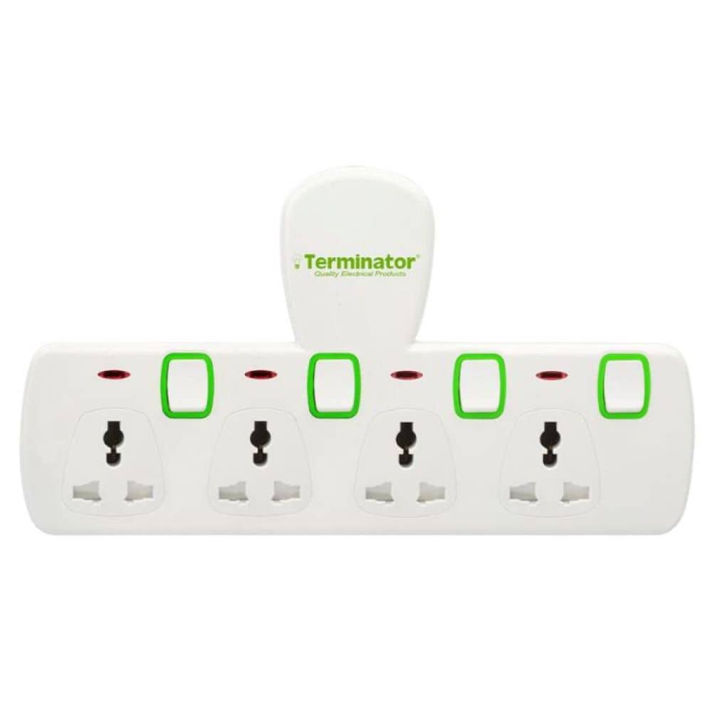 Terminator 4 Way T-Socket Multi Adaptor with Individual Switches & Indicators -TMA574T Electronics "BAE" Charm Bracelet