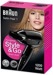 Braun Satin Hair Styler & Go Travel Dryer Black – HD130 Household "BAE" Charm Bracelet 6