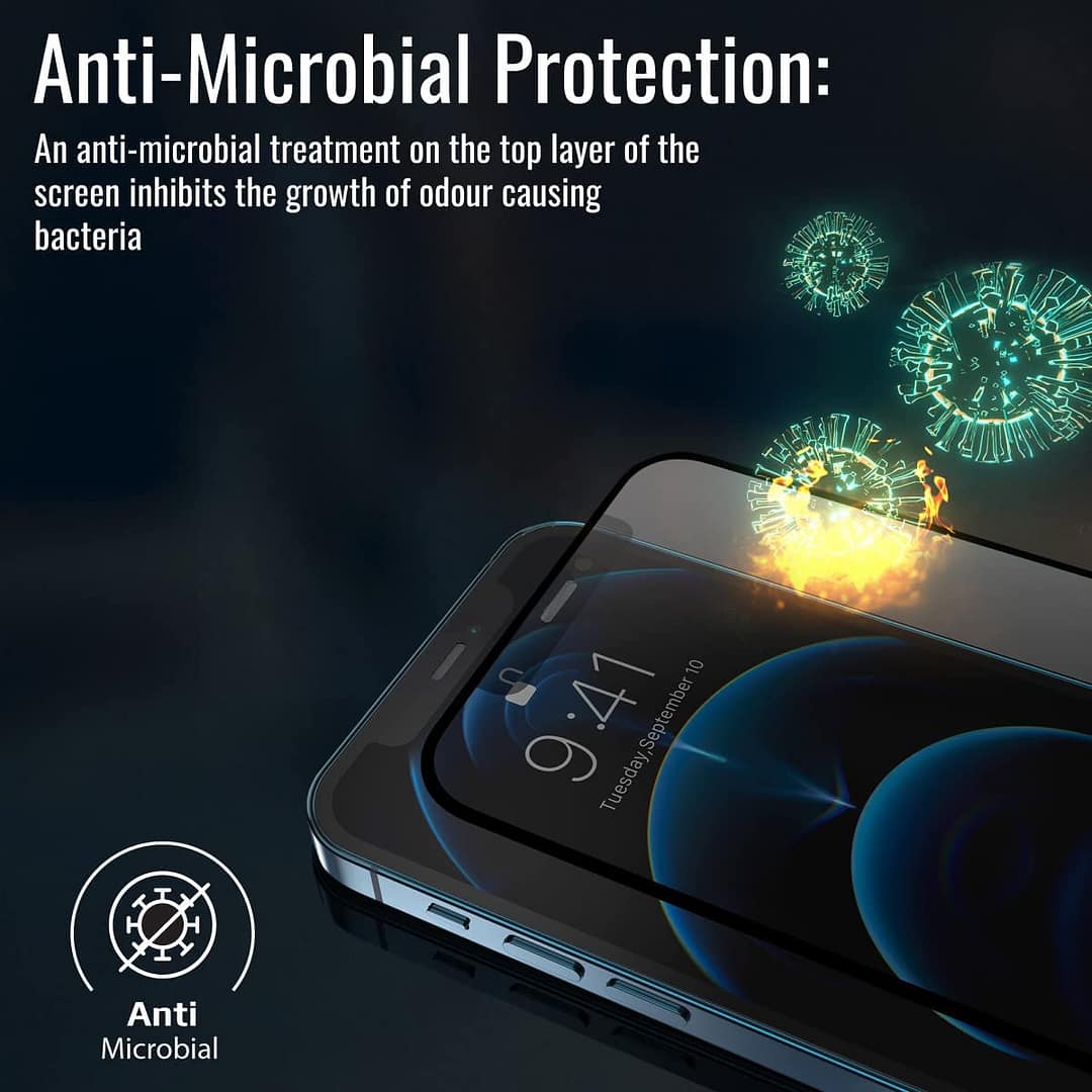 Promate Matte Privacy Screen Protector for iPhone 11 Pro, Premium Anti-Glare 9H Hardness Tempered Glass Protector with Touch Sensitivity, Scratch-Resistant, Shatter Protection, APEX-I11PRO Mobile Accessories "BAE" Charm Bracelet