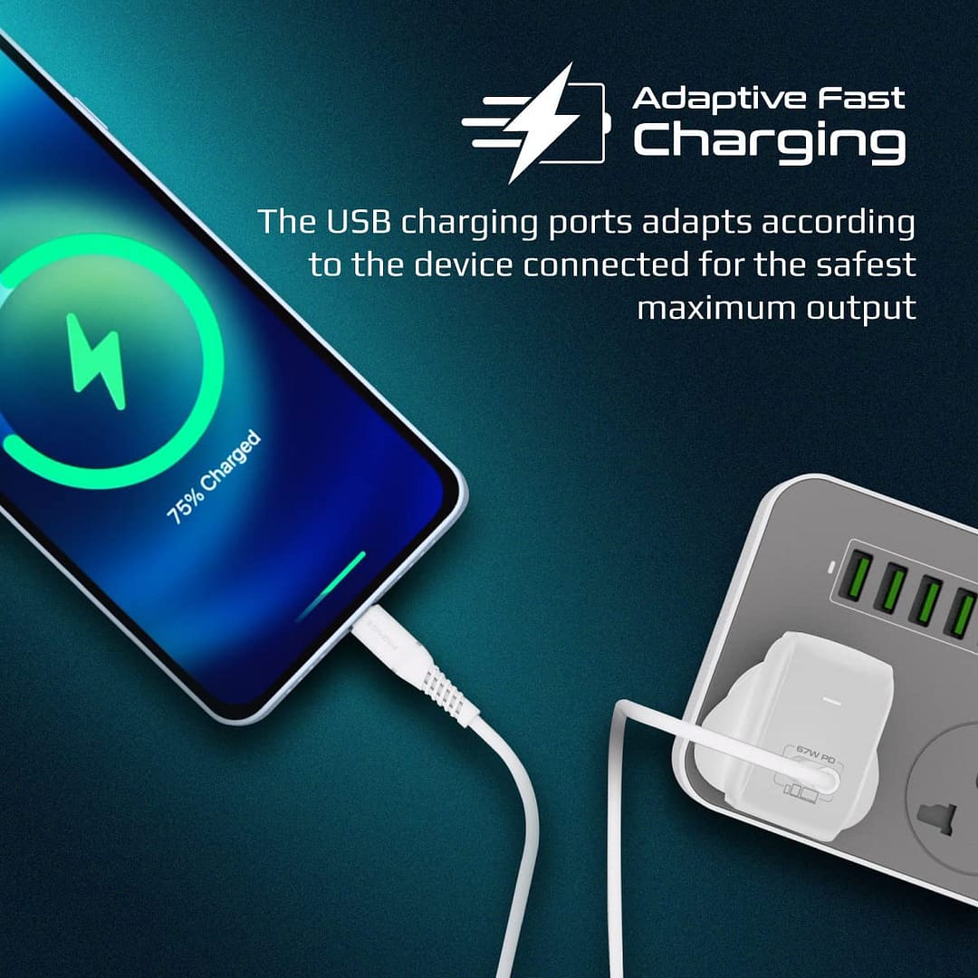 Promate USB-C GaN Charger, World's Smallest Type-C Chargeable Laptop Adapter, GANCUBE-67.UK-WT Computer Accessories "BAE" Charm Bracelet 2