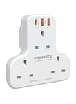 Promate Power Strip with 3250W 3 AC Outlets, 20W USB-C PD Port and Dual 20W QC 3.0 Ports, PowerHinge-3, White Chargers & Power Supplies "BAE" Charm Bracelet 4