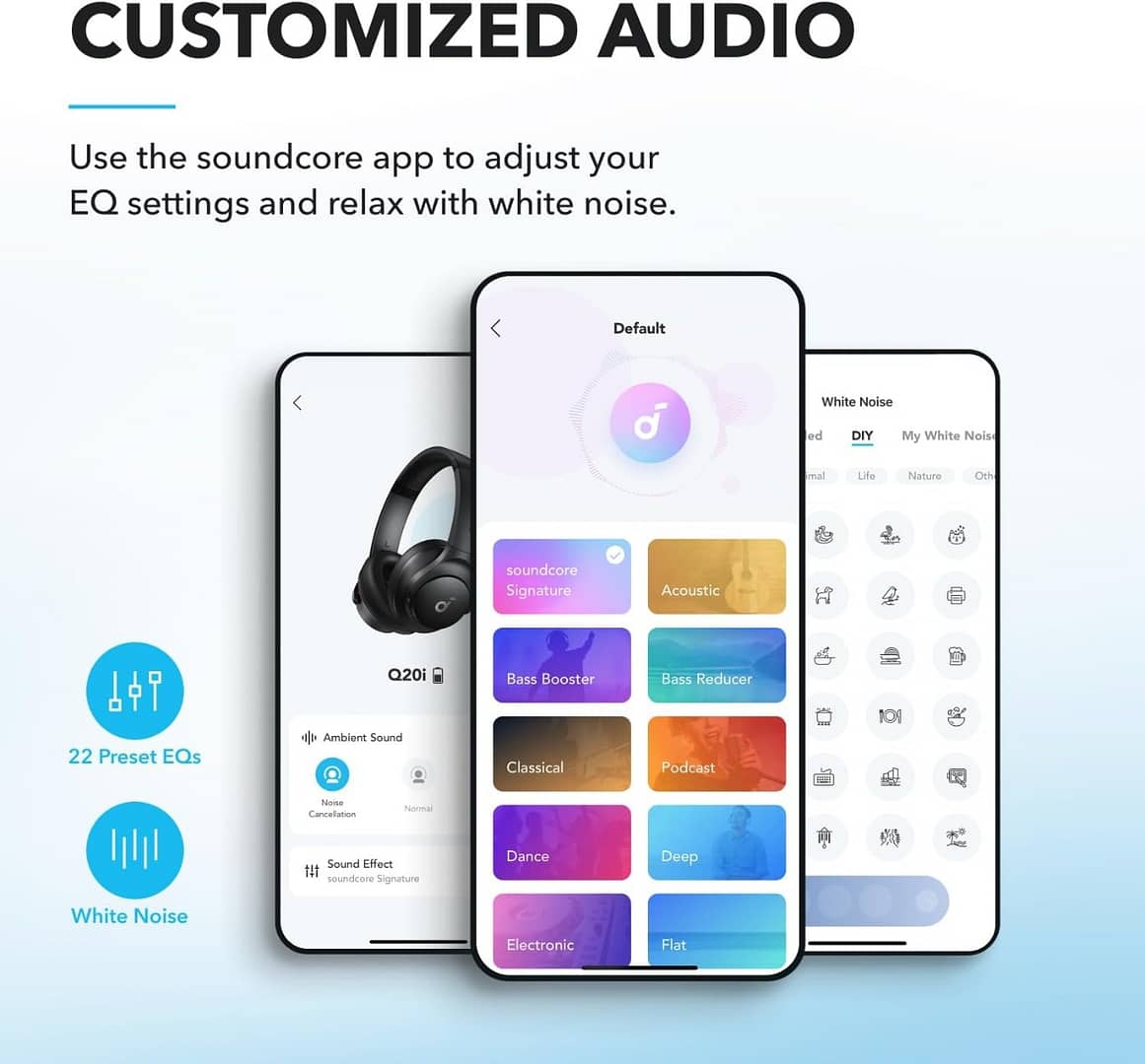 soundcore by Anker Q20i Hybrid Active Noise Cancelling Headphones – Black Electronics "BAE" Charm Bracelet 3