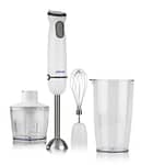 Sonashi 4-In-1 Hand Blender Set With Chopper, Calibrated Beaker And Wisk 600 Ml 400W, White – SHB-184JCW Blender & Mixer "BAE" Charm Bracelet 4