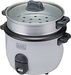 Black+Decker Rice Cooker Non Stick with Steamer 2 in 1, 1.8 L, 700 W, White – RC1860-B5 Electric Cookers "BAE" Charm Bracelet 5