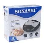 Sonashi 750W 2 Slice Non-Stick Waffle Maker Black-Silver Household "BAE" Charm Bracelet 6