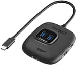 Promate USB-C Hub, 5-in-1 Type-C Sync/Charge Adapter with USB-A Adapter, SNAPHUB-4 Computer Accessories "BAE" Charm Bracelet 4