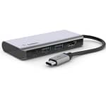 Belkin USB C 4 in 1 MultiPort Adapter With 4K HDMI, 100W PD Pass Through Charging, 2 x A Ports For MacBook Pro, Air, iPad XPS & More, GRAY Electronics "BAE" Charm Bracelet 4