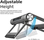 Promate Aluminum Laptop Stand with USB-C Hub, PRIMEBASE-C.GREY Computer Accessories "BAE" Charm Bracelet 6