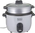 Black+Decker Rice Cooker Non Stick with Steamer 2 in 1, 1.8 L, 700 W, White – RC1860-B5 Electric Cookers "BAE" Charm Bracelet 6