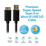 Promate LinkMate-U4L USB 3 Meter Type-A To Micro-B USB 3.0 flexShield Accessories Accessories 6
