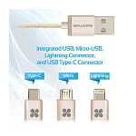 Promate USB-C Type C, Micro USB, Apple MFi Lightning Cable 3 in 1 Trip Accessories Accessories 5
