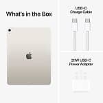 Apple, iPad Air 2025 (7th Generation), M3, 11-inch, Wi-Fi, 128GB – Starlight Apple "BAE" Charm Bracelet 6