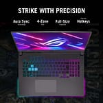 Asus ROG STRIX G17 G713PI-HX120W, AMD Ryzen 9 7940HX, 32GB RAM, 1TB SSD, 17.3 Inch FHD 144Hz, 8GB NVIDIA RTX 4070, Win11 Home, Eng-Arab Keyboard, Gray Asus "BAE" Charm Bracelet 5