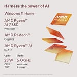 Asus Zenbook 14 OLED UM3406KA-PP147W, AMD Ryzen AI 7 350, 32GB RAM, 1TB SSD, 14.0 Inch OLED WQ+, AMD Radeon Graphics, Windows 11 Home, English & Arabic Keyboard, Black Asus "BAE" Charm Bracelet 6