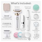 Braun Silk-Epil 9 Flex SkinSpa, Hair Removal Device, Wet & Dry Epilator – SES 9681 3D Household "BAE" Charm Bracelet 5