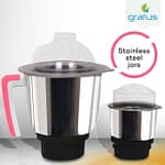 Gratus 600 Watts Mixer Grinder With 3 Strong Steel Jars, Powerful Copper Motor, Overload Protection, 2 Years Warranty, Model- GMG6503TI Blender & Mixer "BAE" Charm Bracelet 6