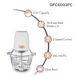 Gratus Food Chopper 350 Watts With 2 Liter Capacity, 2 Speed Control, Glass Bowl, Stainless Steel Blades X 4, Easy to Clean, Model- GFC4002FC Blender & Mixer "BAE" Charm Bracelet 5