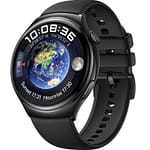 Huawei Watch 4 LTE, Stainless Steel Case Black Fluoroelastomer Strap, Black Electronics "BAE" Charm Bracelet 3