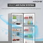 Krome 330L Gross,Double Door Top Mounted Refrigerator With Multi Air Flow System, Electronic Touch Temperature Control, Silver, KR-RFF330SM Household "BAE" Charm Bracelet 5
