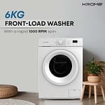 Krome 6Kg Front Load Washing Machine, 1000 RPM Spin Speed, 40L Drum Volume, 16 Wash Programs, Energy Efficient 4-Star- KR-WFL 60WS White Household "BAE" Charm Bracelet 5