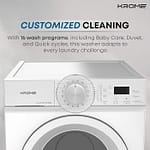 Krome 6Kg Front Load Washing Machine, 1000 RPM Spin Speed, 40L Drum Volume, 16 Wash Programs, Energy Efficient 4-Star- KR-WFL 60WS White Household "BAE" Charm Bracelet 6