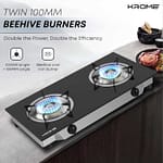 Krome Gas Stove 2 Burner Cast Iron, Double Brass Burners, KR-GGFC2070 Gas & Stove "BAE" Charm Bracelet 6