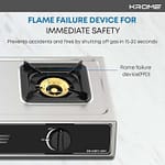 Krome Gas Stove 2 Burners, Auto Ignition, Double Brass Burners, LPG Gas Stove, Stainless Steel , KR-GSFC2041 Gas & Stove "BAE" Charm Bracelet 6