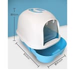 Pets Club Semi-automatic Hooded Cat Litter Box With Handle Detachable Flip Cat Litter Boxes – 53X41X41cm – Blue Color Litter & Housetraining "BAE" Charm Bracelet 4