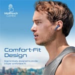 Promate Bluetooth Earbuds, Ergonomic-Fit True Wireless ENC Headphone with 4 Built-In Noise Cancelling Mics, 22h Playtime, 300mAh Charging Case and Smart Touch-Control FreePods-3 Blue Electronics "BAE" Charm Bracelet 5