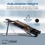 Promate Laptop Stand, Ergonomic Aluminum Multi-Level Notebook Stand with Anti-Slip Pads, POCKETMOUNT.GREY Accessories & Peripherals "BAE" Charm Bracelet 6
