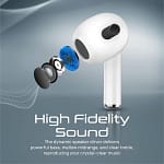 Promate True Wireless Earbuds, High Fidelity In-Ear Bluetooth v5.0 Earphones with Built-in Mic, 25H Playback Time, Touch Controls, Auto Pairing and Wireless Charging Case, FreePods-2 White Electronics "BAE" Charm Bracelet 5