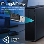 Promate USB Bluetooth Adapter, Universal Transmitter Bluetooth 5.0 HD Audio Dongle with Multi-Point Pairing, Plug and Play, Low Power Consumption and Compact Design for Laptop, PC, CPU, TV, BlueLink Computer Accessories "BAE" Charm Bracelet 5