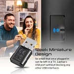 Promate USB Bluetooth Adapter, Universal Transmitter Bluetooth 5.0 HD Audio Dongle with Multi-Point Pairing, Plug and Play, Low Power Consumption and Compact Design for Laptop, PC, CPU, TV, BlueLink Computer Accessories "BAE" Charm Bracelet 6
