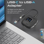 Promate USB-C Hub, 5-in-1 Type-C Sync/Charge Adapter with USB-A Adapter, SNAPHUB-4 Computer Accessories "BAE" Charm Bracelet 5