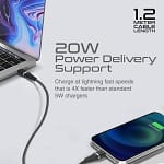 Promate USB-C to Lightning Cable, POWERLINE-CI120.BLACK Computer Accessories "BAE" Charm Bracelet 5