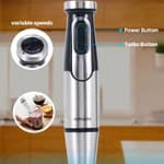 Sonashi 1000W Hand Blender With Stainless Steel Shaft Black-Silver – SHB-192 Blender & Mixer "BAE" Charm Bracelet 6