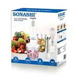 Sonashi 4-In-1 Hand Blender Set With Chopper, Calibrated Beaker And Wisk 600 Ml 400W, White – SHB-184JCW Blender & Mixer "BAE" Charm Bracelet 6