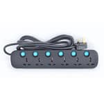 Terminator 6 Way Universal Power Extension Socket 3X1.25MM2 Black Body & Blue Switch 3M Cable 13A Plug – TPB626AB Electronics "BAE" Charm Bracelet 4
