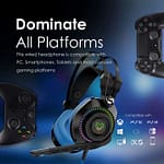 Vertux Bogota High Definition Game Command Over-Ear Gaming Headset With RGB LED Lights Blue Gaming & Consoles "BAE" Charm Bracelet 6