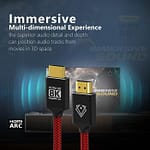 Vertux VERTU-150 Ultra HD High Speed 8K HDMI 2.1 Audio Video Cable 1.5 Meter With HDR Support Red Computer Accessories "BAE" Charm Bracelet 6