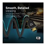 Vertux VERTU-300 Ultra HD High Speed 8K HDMI 2.1 Audio Video Cable 3.0 Meter with HDR Support Black Accessories & Peripherals "BAE" Charm Bracelet 4